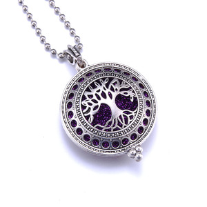 Collier diffuseur d'huiles essentielles vintage avec pendentif médaillon et tampons, bijoux d'aromathérapie - Product Image 2