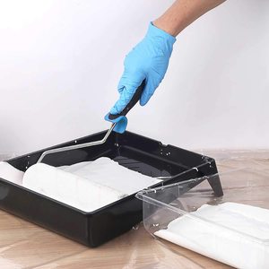 Sanfine Rouleau en laine de <span class=keywords><strong>mouton</strong></span> résistant au hangar Rouleau à siestes Brosse Kit de rouleau à peinture en peau d'agneau avec poignée TPR anti-fatigue durable - Product Image 6