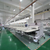 Machine à broder plate informatisée multi-têtes, équipement de broderie multi-aiguilles industriel pour la production de vêtements en série