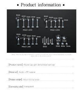 Gran oferta transparente hueso del oído uñas labio nariz acrílico Labret <span class=keywords><strong>Piercing</strong></span> hilo externo labio Stud pendientes oreja cartílago cuerpo joyería - Product Image 4