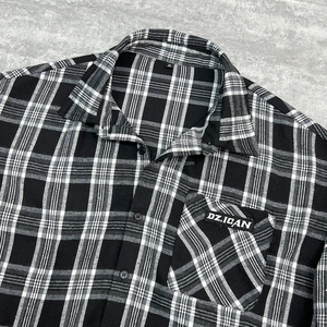 T-Shirt <span class=keywords><strong>con</strong></span> stampa grafica oversize di QIANSHI camicia di design personalizzata a maniche lunghe termica camicia di flanella in cotone <span class=keywords><strong>con</strong></span> <span class=keywords><strong>bottoni</strong></span> e Plaid - Product Image 3