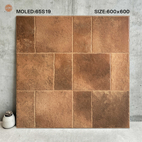 Carreaux de sol antidérapants pour restaurants 600x600mm, carreaux de sol en porcelaine marron mat effet pierre de château français 24x24