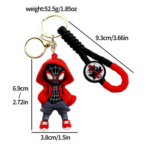 Porte-clés en plastique tissé <span class=keywords><strong>Spider</strong></span>-<span class=keywords><strong>Man</strong></span> 2026, machine à griffes, vente chaude, petit cadeau souvenir - Product Image 5