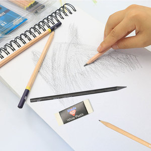 Kit di matite artistiche da 18 pezzi esagonali matite scolastiche e gomme <span class=keywords><strong>con</strong></span> temperino <span class=keywords><strong>disegno</strong></span> a <span class=keywords><strong>carboncino</strong></span> - Product Image 4