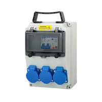 Caja de Distribución con 2 Tomas de 10A + Doble RCD de 2P, Uso en Exteriores/Industrial, IP67 Impermeable, Corriente Nominal de 20A, Personalizable