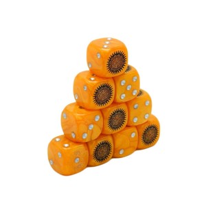 Enfants du roi 16mm <span class=keywords><strong>jeu</strong></span> de dés perle violet et blanc dés gravés au Laser dés peints à la main avec image de <span class=keywords><strong>jeu</strong></span> de guerre de table - Product Image 3