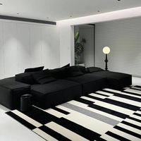 Meilleure vente : Ensemble de canapés modulaires en tissu velours côtelé pour salon d'hôtel, en forme de L, sans cadre, conception enroulable, convertible, compressé sous vide