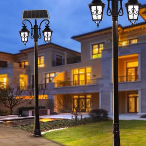 Lampe <span class=keywords><strong>de</strong></span> jardin <span class=keywords><strong>de</strong></span> style européen Lanterne à poteau solaire à motif gracieux Lampe <span class=keywords><strong>de</strong></span> pilier Patio Paysage Chemin Lampes à borne solaire - Product Image 6