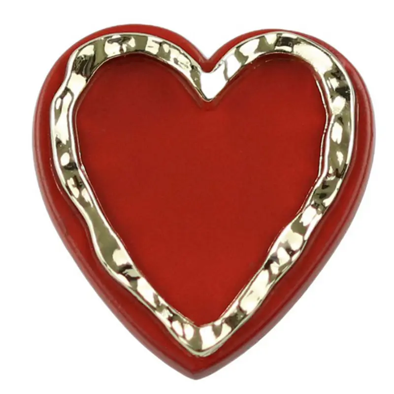 Jersey de estilo retro de alta calidad con forma de corazón, botones de aleación de oro rojo, tocado decorativo para camisa, accesorios para el cabello