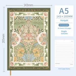 A5 giấy bìa cứng máy tính xách tay giá trị màu cao retro lạnh Bronzing hoa thơ loạt bài tập về nhà sinh viên Tạp Chí - Product Image 6