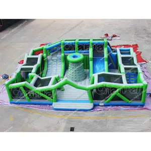 Cheap commercial indoor inflatable park inflatable amusement park obstacle course slide bouncer playground