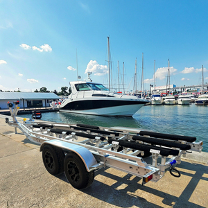 Estilo caliente 9200mm 30 pies <span class=keywords><strong>ejes</strong></span> tándem frenos hidráulicos literas de madera estilo aleación de aluminio remolques de barcos con precio barato - Product Image 2