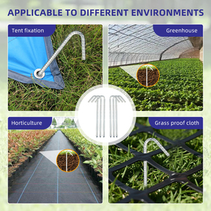 Piquets de sol en acier en forme de 7 <span class=keywords><strong>pour</strong></span> tente <span class=keywords><strong>d</strong></span>'auvent de construction extérieure Ancres de jardinage coupe-vent Finition zinguée - Product Image 3