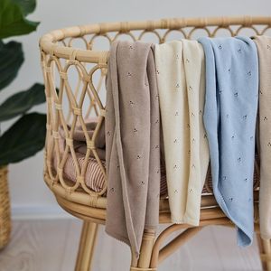 Manta <span class=keywords><strong>de</strong></span> Algodón al por Mayor, Mantas <span class=keywords><strong>de</strong></span> Bebé Tejidas con Punto Calado para Niños y Niñas - Manta Ligera y Suave para Bebés - Product Image 6