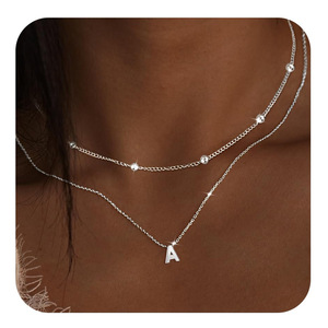 Collar de Acero Inoxidable Chapado en Oro Simple, Gargantilla Inicial en Capas, Collares para <span class=keywords><strong>Mi</strong></span> <span class=keywords><strong>Hija</strong></span>, con Letras de - Product Image 2