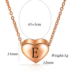 Collar de acero inoxidable color oro rosa con colgante de letra D para uso diario, ideal para regalo. - Product Image 5