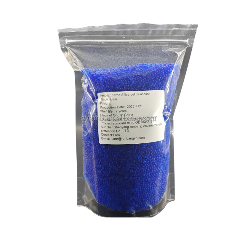 Bleu desciccant1.6-2.5mm bleu gel de silice gel dessiccantdéshydratant de gel de silice