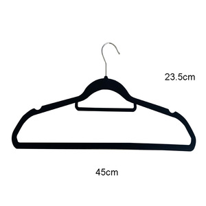 Cintres en velours noir sur mesure Owentek avec barre, fins, peu encombrants, floqués, antidérapants, pour manteaux, vente en gros - Product Image 4