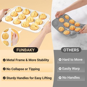 Nonstick Silicone Muffin Pan Metal Reinforced Frame <strong>Cupcake</strong> Pan Silicone <strong>Cupcake</strong> Baking Mold Nonstick Muffin <strong>Tin</strong> - Product Image 3