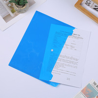 En stock, pochette transparente pour documents de bureau A4 en PP avec bouton pression et logo imprimé en couleur, Chine