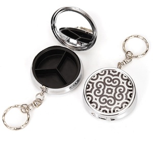 Custom Travel Small Round Pill Box Keychain Promotional Gift Metal Product