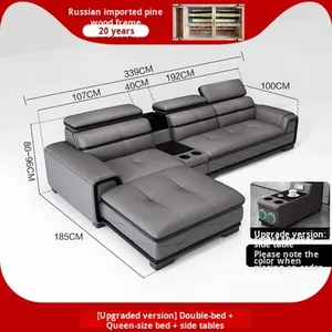 طقم أريكة زاوية على شكل حرف L من الجلد الصناعي الحديث مع 3 مقاعد قابلة للإمالة، مقاوم للماء وخدوش القطط، مناسب تمامًا لغرفة المعيشة - Product Image 6