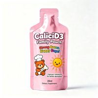 Sachet liquide OEM de calcium et vitamine D3 à absorption rapide pour la santé osseuse des enfants et des adultes – Formule personnalisée, emballage sur mesure
