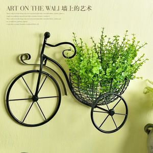Panier à fleurs mural en fer forgé, style vélo personnalisé, pour la décoration de la maison, du salon ou du balcon - Product Image 1