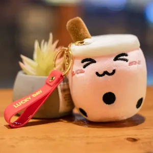 Milchtee-Becher Plüsch-Anhänger, Cartoon-Milchtee-Puppe Taschenanhänger, Schlüsselanhänger-Dekoration - Product Image 3