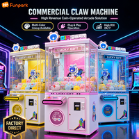 Machine à griffes Funpark avec accepteur de billets, mini borne d'arcade, jeu de capture de jouets en peluche, attrape-prix, pousse-pièces, grue à griffes