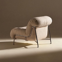 Fauteuil de loisirs plissé rétro en direct d'usine, structure en métal inoxydable, pour salon, balcon, lecture décontractée, hôtel