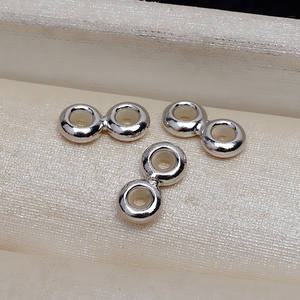 Handmade S925 <b>Silver</b> 8-Shaped DIY Accessory 3mm Double Row Production Material Silicone Positioning <b>Beads</b> Jewelry Findings Type - Product Image 4