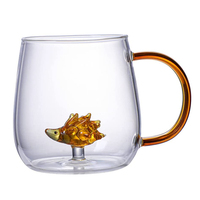 Mug 3D animal à l'intérieur de la tasse figurine de dessin animé café thé eau lait boisson tasse verre transparent tasses de qualité alimentaire écologique