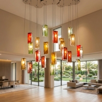 Éclairage intérieur moderne personnalisé pour villa, hôtel, restaurant, salon, lampe en cristal, brique transparente, escalier, hauteur réglable