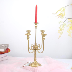 Candélabre classique à cinq bras, décoration de mariage personnalisée, centre de table, artisanat en métal, décoration pour hôtel, salle de banquet, <span class=keywords><strong>maison</strong></span> - Product Image 5
