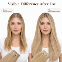 Extensions de cheveux OEM/réutilisables 100% cheveux humains vierges Remy double épaisseur, aspect naturel fin et invisible, vente en gros OEM