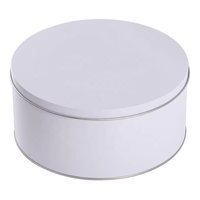 Boîte à gâteau ronde en métal blanc pour la pâtisserie, boîte à biscuits, boîte à tiramisu avec couvercle, vente en gros d'usine
