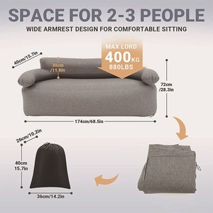 Fauteuil gonflable en PVC, canapé gonflable, chaise gonflable pour l'intérieur, la maison, le <span class=keywords><strong>camping</strong></span>, les fêtes, les pique-niques et les voyages - Product Image 5