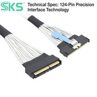 Câble de données interne SFF-TA-1016 MCIO X16 124 broches en cuivre haute vitesse PCIe 5.0 Mâle-Mâle pour extension de carte mère de serveur IA