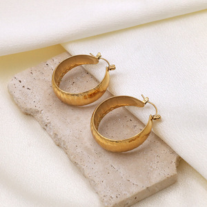 Hoop Earrings Gold Style A 005 Geometric Design Fashion Jewelry - Product Image 1