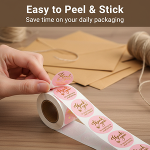 1 Inch Round Waterproof PLA Paper Stickers Easy to Remove Food <b>Packaging</b> <b>Labels</b> with Gold Foil Printing - Product Image 3