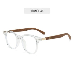 Montures de lunettes rectangulaires transparentes grises C4 TR90 à monture complète unisexe, anti-lumière bleue, verres en résine légers - Product Image 3