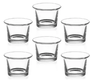 Hoge Kwaliteit 6 Stks/set Kleine Luxe Helder Glas Kaarsvaten Container Potten Mini Lege Glazen Kandelaars