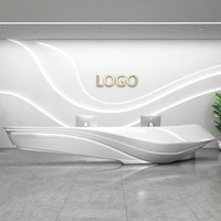 Mobilier de bureau moderne de grande taille, blanc, design simple, réception pour hôtel, immeuble de bureaux, salle de sport, école et hôpital, fabriqué en bois
