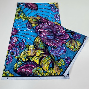 Tissu africain en wax véritable de 6 yards pour chemises et sacs pour garçons - Original Wax Dutch Loincloths Organza - Product Image 5