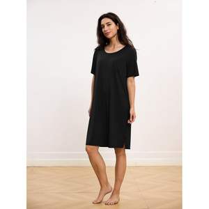 Camisón de Bambú Viscosa Premium Personalizado para Mujer, Manga Corta, Suave y Transpirable, Ropa de Dormir - Product Image 2