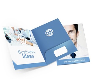 Custom Logo A4 File Paper Presentation Folder with Business Card Slot for Business