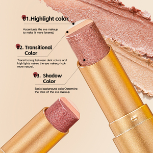 Vente en gros de fards à paupières en stick, 3 couleurs, effet scintillant, imperméables, anti-bavures, haute pigmentation, texture crémeuse - Product Image 3