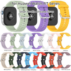 <span class=keywords><strong>Correa</strong></span> Deportiva de Silicona Impermeable con Hebilla Plateada para Reloj <span class=keywords><strong>Huawei</strong></span> <span class=keywords><strong>Watch</strong></span> Fit 4 Pro 3 - Product Image 3