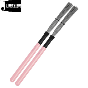 2023 Jingying Musique Portable Percussion Instrument Accessoires, Acier À Haute Teneur En Carbone + Érable Tambour <span class=keywords><strong>Brosse</strong></span> Manche En Bois Jazz Tambour Brosses - Product Image 5